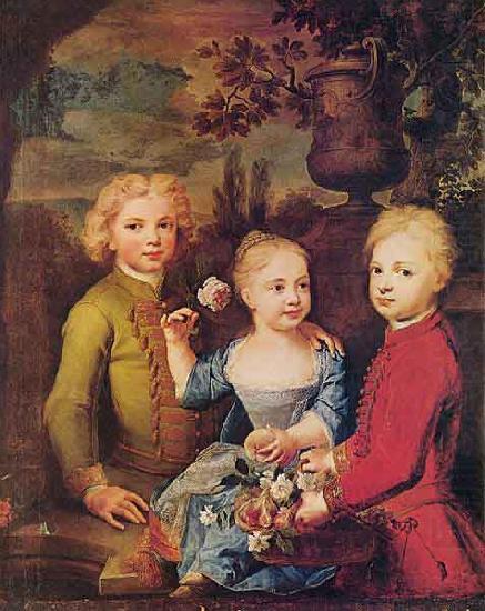 unknow artist Drei Kinder des Ratsherrn Barthold Hinrich Brockes oil painting picture